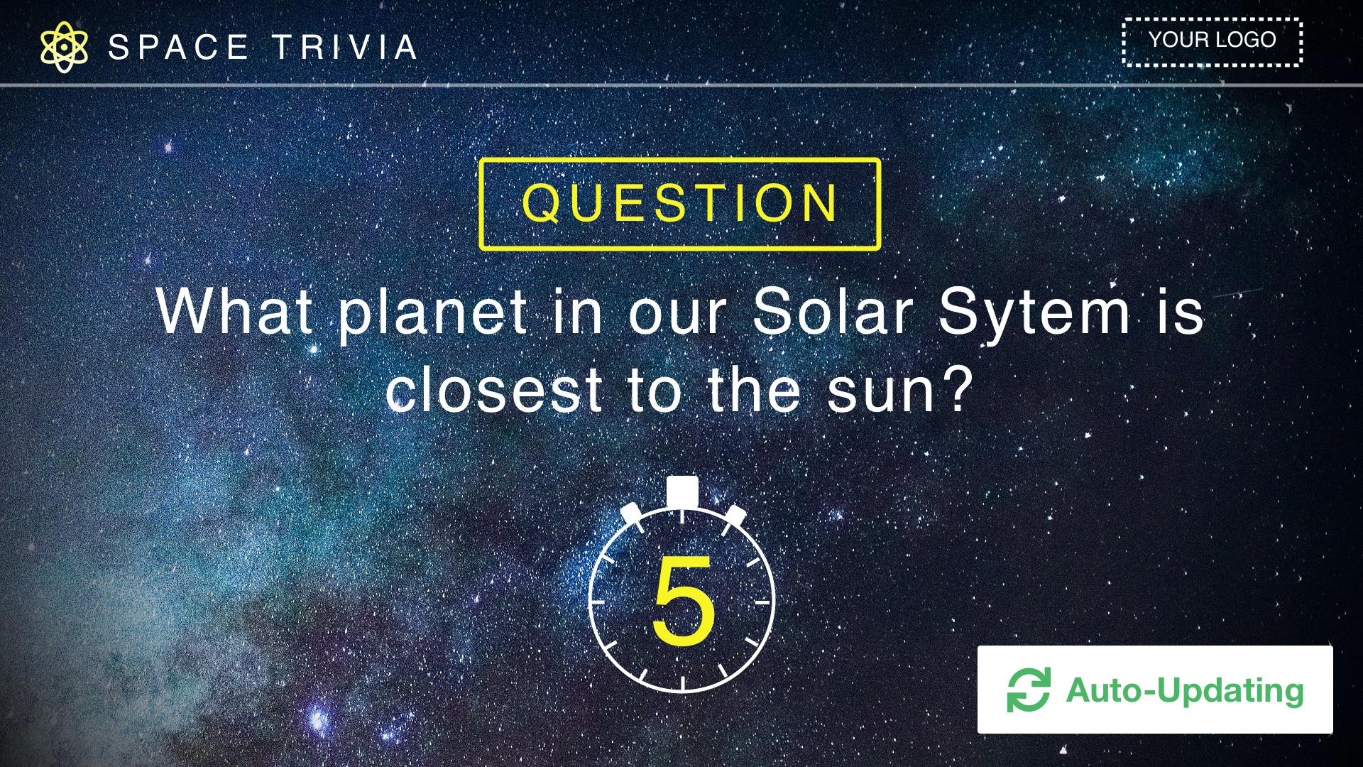 Space Trivia Digital Signage Template
